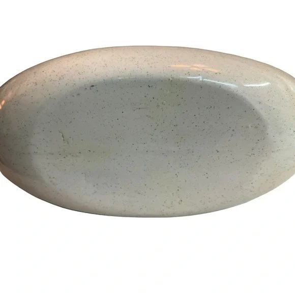 Vintage Mid Century Modern MCM Inspired Floral Speckled Oval Vase 11.5" Wide